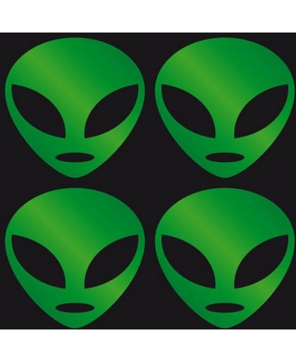 Reflecterende Alien stickers groen