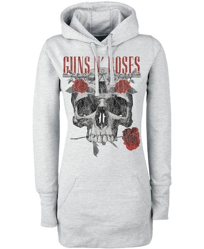 Guns N&apos; Roses Flower Skull Girls trui met capuchon grijs gemêleerd