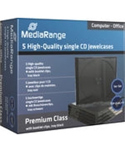 MediaRange CD-Jewelcase 10.4mm zwart 5 stuks