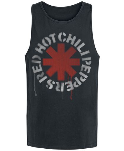 Red Hot Chili Peppers Stencil Asterisk Tanktop zwart