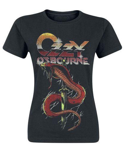 Osbourne, Ozzy Vintage Snake Girls shirt zwart