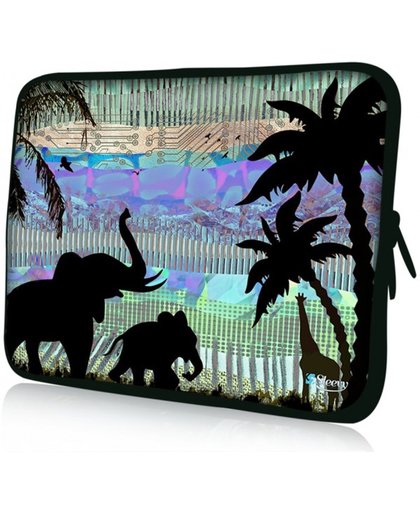 Sleevy 15,6  laptophoes creatief olifanten design