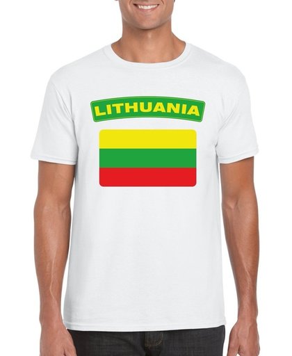 Litouwen t-shirt met Litouwse vlag wit heren 2XL