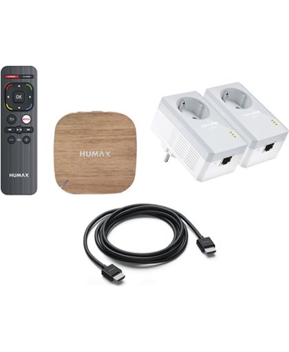 HUMAX TV+ H3 Smart TV Combo Set- TP Link Powerline Starter Kit
