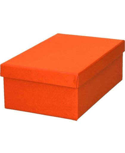 Oranje cadeaudoosje / kadodoosje 19 cm rechthoekig