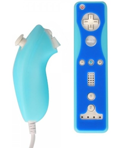 Blauw - Silicone hoesje voor Wii Afstandsbediening en Nunchuk (geen Afstandsbediening en Nunchuk in de prijs inbegrepen)
