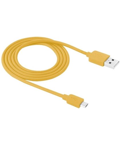 2x Zware kwaliteit Sony USB kabel. 1 meter 35 copper core laadsnoer geel. 1 jaar garantie op breuk en werking.