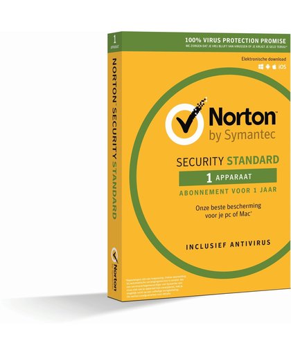 Norton Security Standard 3.0 - Nederlands / Frans / 1 Apparaat / 1 Jaar / Windows / Mac / iOS / Android