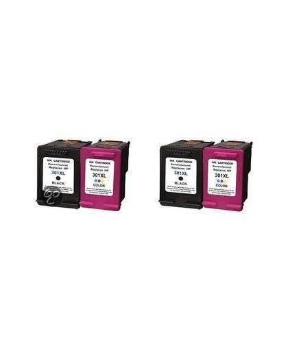 Merkloos   Inktcartridge / Alternatief voor de HP 301XL inktcartridge multipack 301BK/301CL 2 sets Cartridge