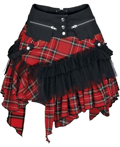 KuroNeko Check Cat Skirt Rok rood-zwart