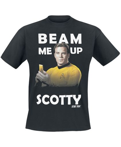 Star Trek Captain James T Kirk - Beam Me Up Scotty T-shirt zwart