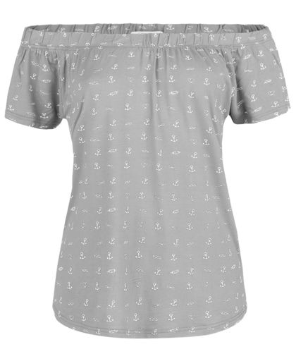 Urban Surface Hearts and Anchors Girls offshoulder top grijs