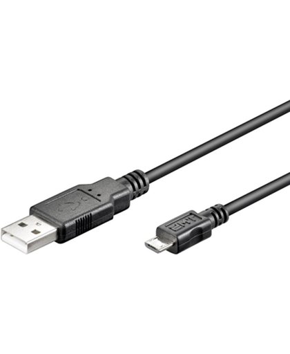 Goobay USB Micro-B 1m SB 1m USB A Micro-USB B Mannelijk Mannelijk Zwart USB-kabel