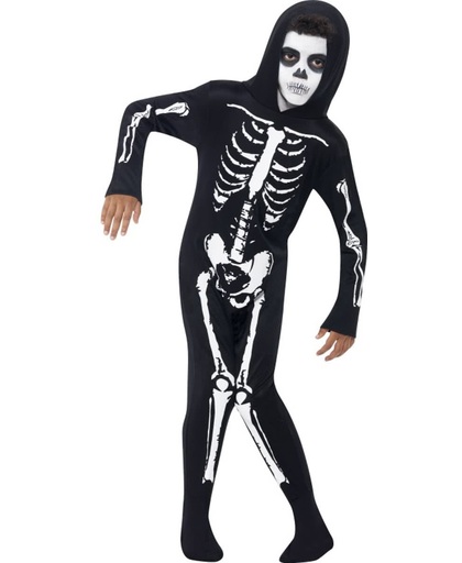 Skelettenpak voor jongens - Skelet kostuum met botten print - maat 134-140