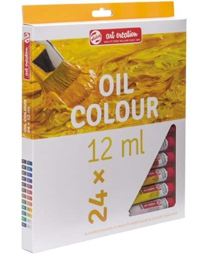 Oil Colour set 24 kleuren 12 ml tubes olieverf
