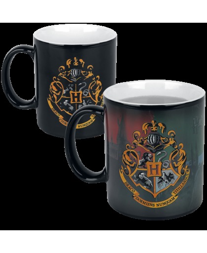 Harry Potter Hogwarts Crest - Tasse mit Thermoeffekt Mok meerkleurig
