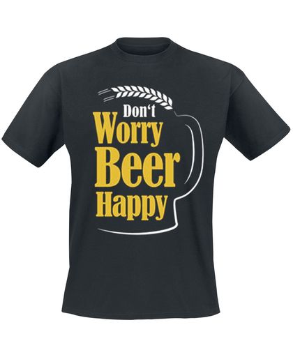 Don`t Worry Beer Happy T-shirt zwart