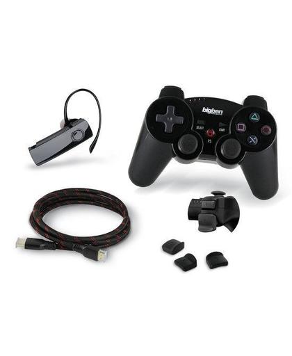 Bigben Draadloze Controller Vibratie + Hdmi Kabel 1.4 + Triggers + Bluetooth Headset Zwart PS3