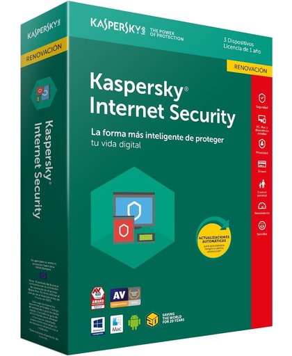 Kaspersky Lab Internet Security 2018 3gebruiker(s) 1jaar Full license Spaans