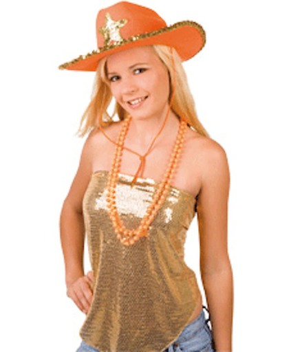 Oranje sheriff cowboyhoed