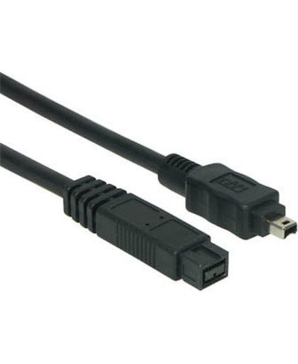Alcasa 2622-FB5 5m 4-p 9-p Zwart firewire-kabel