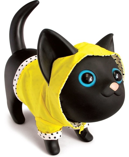 Spaarpot Kitten - Poes zwart met gele regenjas - Semk