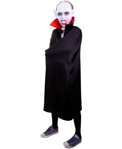 Dracula cape zwart - rood kind Maat 140