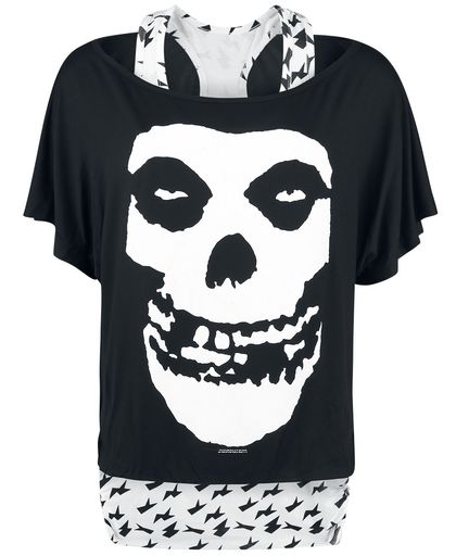 Misfits Skull Girls shirt zwart-wit