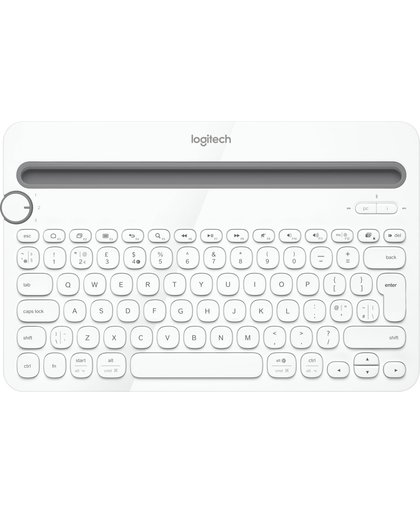 Logitech K480 Bluetooth AZERTY Frans Grijs, Wit toetsenbord voor mobiel apparaat