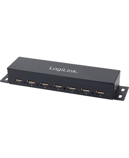 LogiLink USB-HUB 7-Port metaal LED-Anzeige m. Netzteil