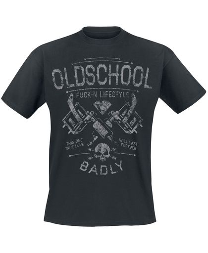 Badly Oldschool T-shirt zwart