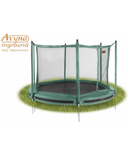 Avyna InGround trampoline PRO-LINE 2,45 (08 ft) Groen + net + InGround Tool Set (combi)