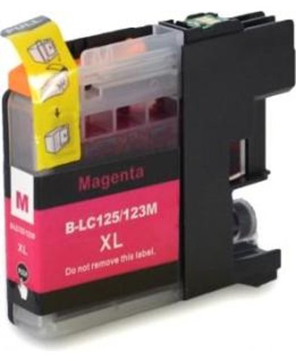 Merkloos – Inktcartridge / Alternatief voor de Brother LC-125M inktcartridge Magenta inktmedia huismerk Cartridge