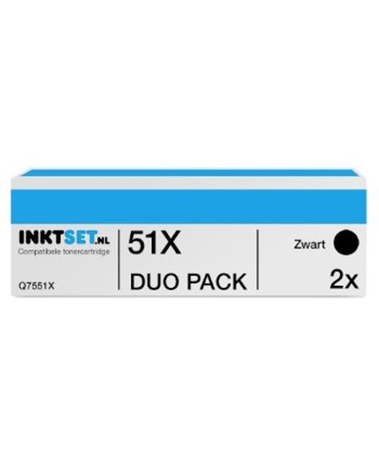 Jamos - Tonercartridges / Alternatief voor de HP 51X (Q7551X) Toner Zwart Duo Pack