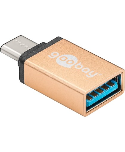 Goobay 56622 USB-C USB-A Goud kabeladapter/verloopstukje