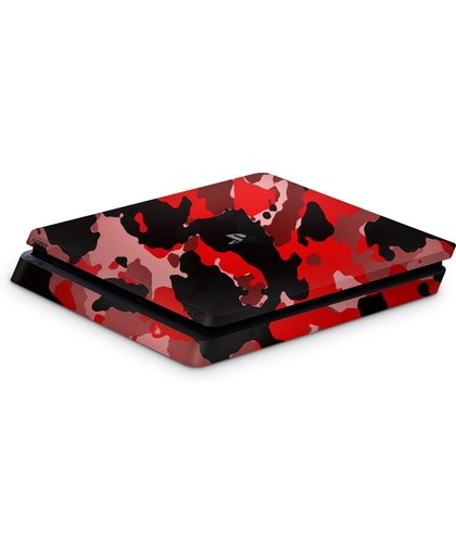 Playstation 4 Slim Console Skin Camouflage Rood-PS4 Slim Sticker