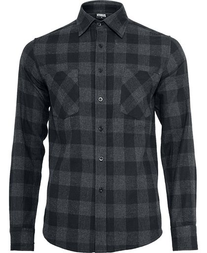 Urban Classics Checked Flannel Shirt Overhemd zwart-grijs