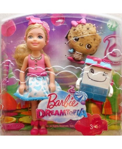 Barbie Dreamtopia Chelsea met melkpakje en koekje