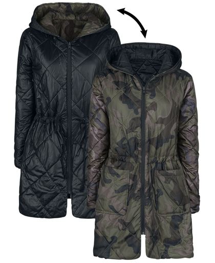 Forplay Padded Reversible Jacket Girls jas camouflage-zwart
