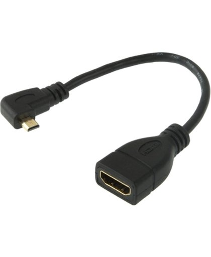 90 Graden Micro HDMI Rechts-richting mannetje naar HDMI vrouwtje kabel Adapter, Lengte: 17cm