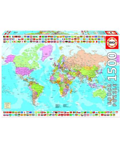 Educa Wereldkaart - 1500 stukjes