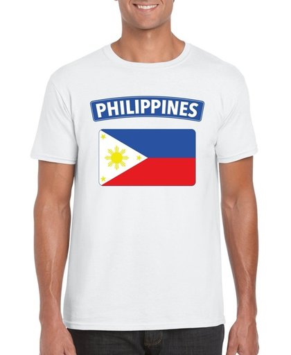 Filipijnen t-shirt met Filipijnse vlag wit heren S
