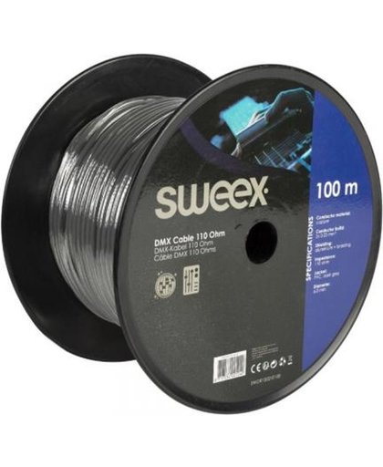 Sweex SWOR15021E100 Datakabel op Haspel 2x 0.23 mm 100 m Donkergrijs