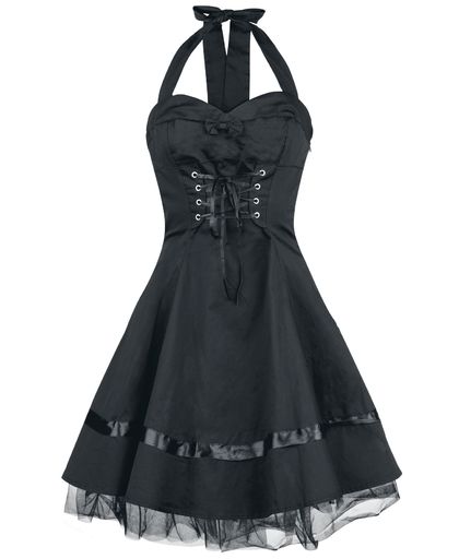 H&R London Lace Cotton Dress Jurk zwart