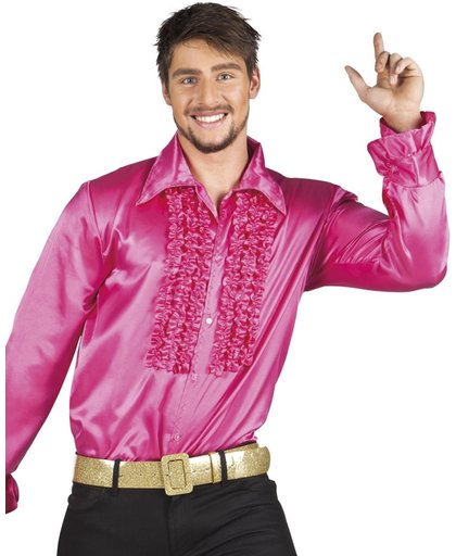 3 stuks: Party shirt - knal roze - XXL - maat 58-60