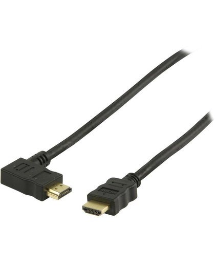 Valueline, High Speed HDMI Kabel met Ethernet HDMI connector - HDMI connector links gehoekt 10m (Zwart)