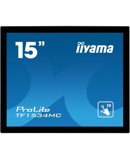iiyama ProLite TF1534MC-B1X 15" 1024 x 768Pixels Multi-touch Multi-gebruiker Zwart touch screen-monitor