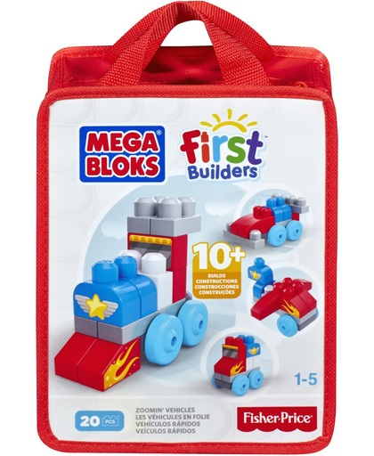 Mega Bloks First Builders - Zoomin Vehicles - 20 Stukjes - Constructiespeelgoed
