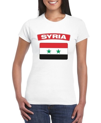 Serie t-shirt met Syrische vlag wit dames L