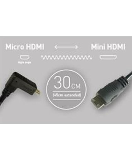 Atomos Coiled Right-Angle Micro HDMI to Mini HDMI (30-45cm)